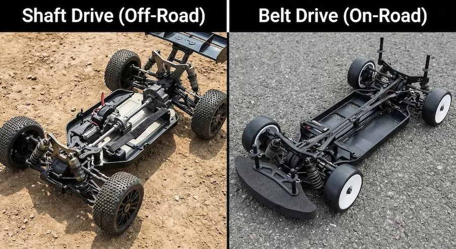 RC Shaft Drive vs. Belt Drive – Which is Best for You? RC Shaft Drive vs. Belt Drive – Which is Best for You?